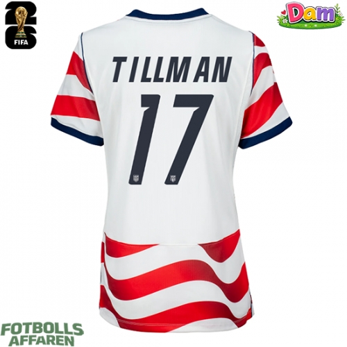 Förenta stater Malik Tillman #17 Hemmatröja Kvinnor VM 2026 Kortärmad
